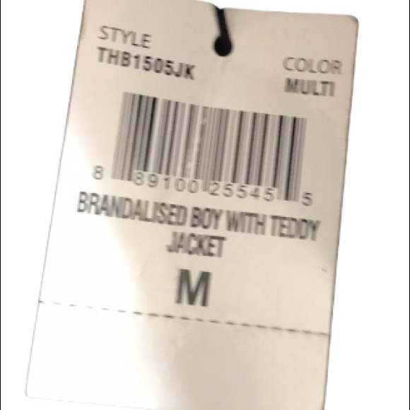 NWT—TANGO HOTEL Brandalised Boy With Teddy Bomber Jacket.. Size:Medium - Picture 7 of 13
